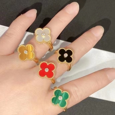 Luxury Vintage  Diamond Ring VCA 18k Yellow Gold Ring 1pcs