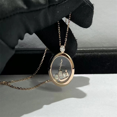Women'S 18 Carat Gold Necklace 42cm Long With Diamond Arabic Jewelry