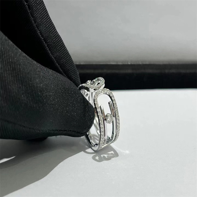18k Gold Engagement AU750 Gold Move Ring Real Diamond Quality Gold Jewelry