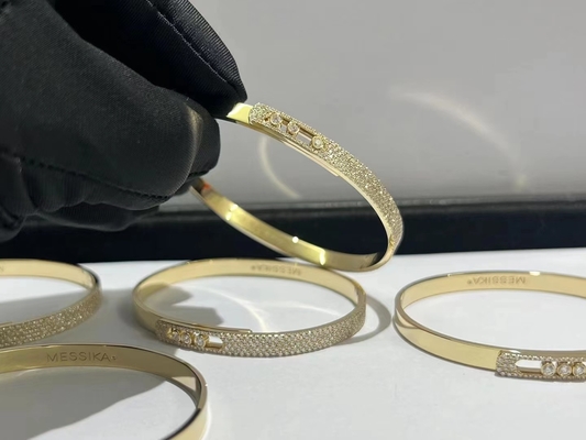 custom brand luxury diamond jewelry wish 18k diamond AU750 Gold bracelet