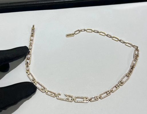 china jewelry factory 18k yellow gold diamond necklace AU750 Gold high brand jewelry