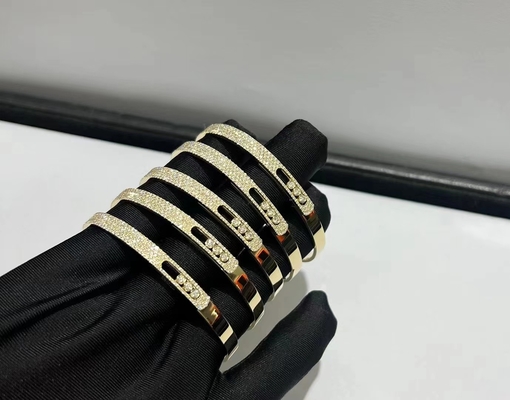 custom brand luxury diamond jewelry wish 18k diamond AU750 Gold bracelet