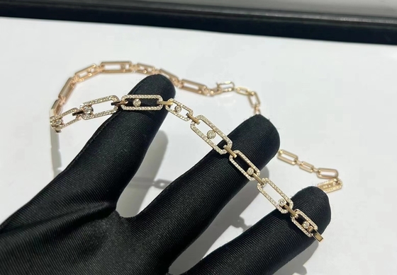 china jewelry factory 18k yellow gold diamond necklace AU750 Gold high brand jewelry