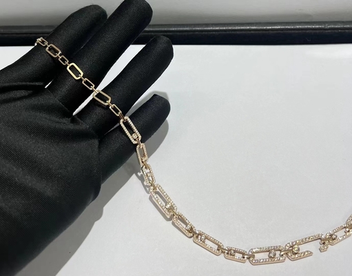 china jewelry factory 18k yellow gold diamond necklace AU750 Gold high brand jewelry