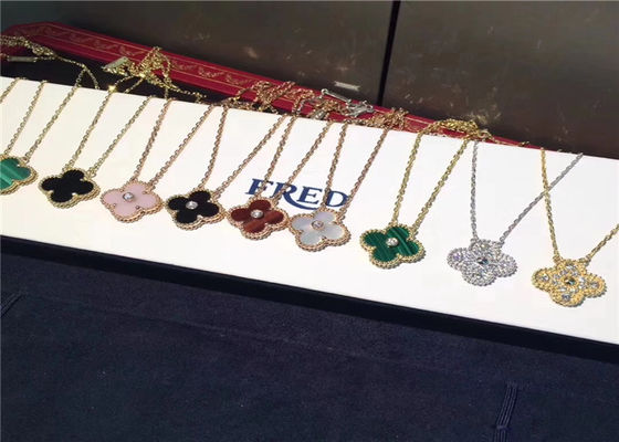 Authentic 18K Gold Custom Brand Jewelry / Vintage  Mother Of Pearl Necklace