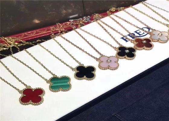 Authentic 18K Gold Custom Brand Jewelry / Vintage  Mother Of Pearl Necklace