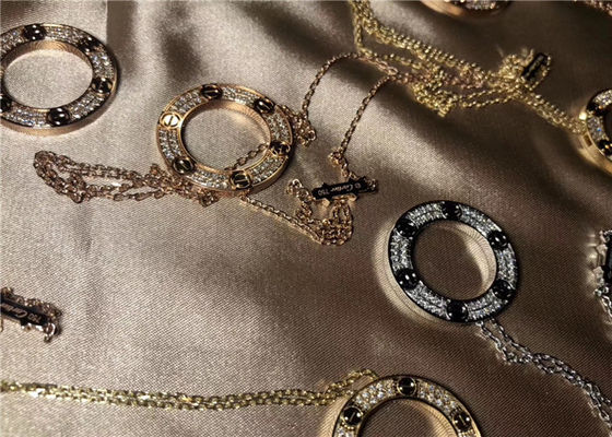 0.34ct B7058000 Diamond Paved 18k White Gold  Necklace Brand copy jewelry