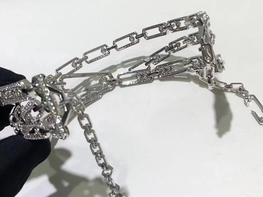 AU750 Gold 18k White Gold Baby Move Pavé Diamond Necklace China Jewelry Supplier