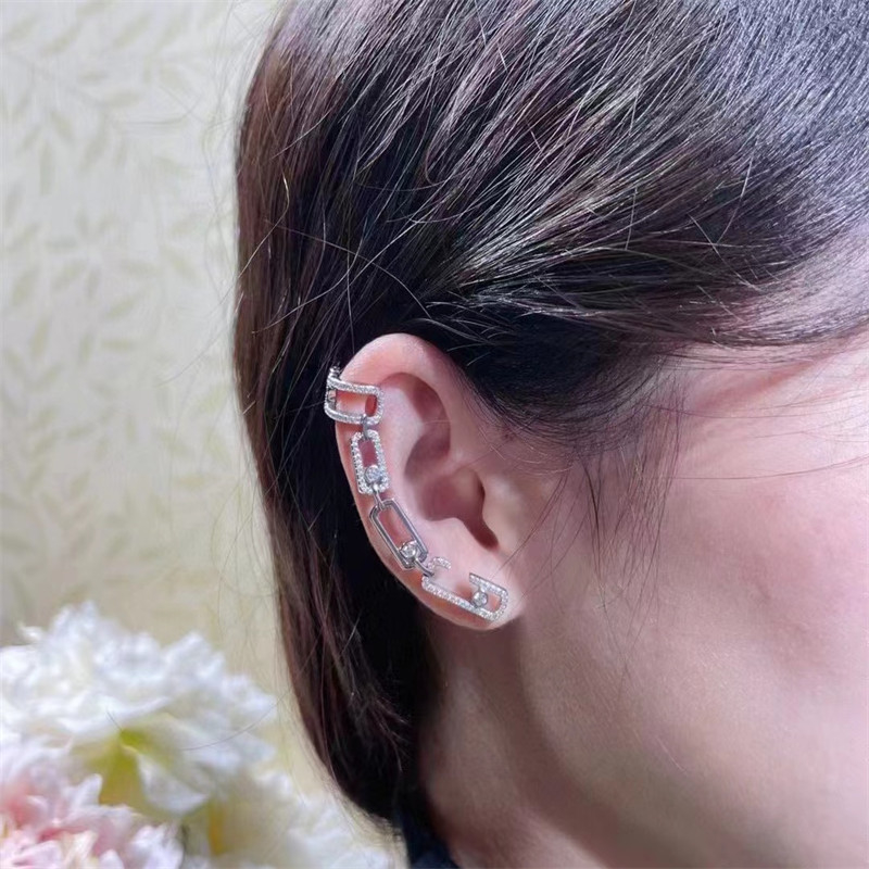 fine jewelry 18k Gold Diamond Earrings Custom AU750 Gold Diamond Earrings