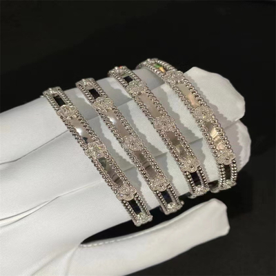 Custom HK Setting Jewelry Bracelet VCA 18k Oro Bianco Bracelet Diamante