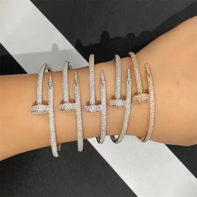 Diamante reale di lusso di Rose Gold Ref N6702117 del braccialetto del chiodo di Brand Just A dei gioielli