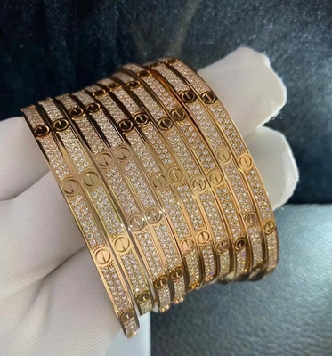 gioielli su ordinazione del braccialetto dell'oro di Brand Full Diamond Love Bracelet 18k della fabbrica della Cina dei gioielli di alta marca