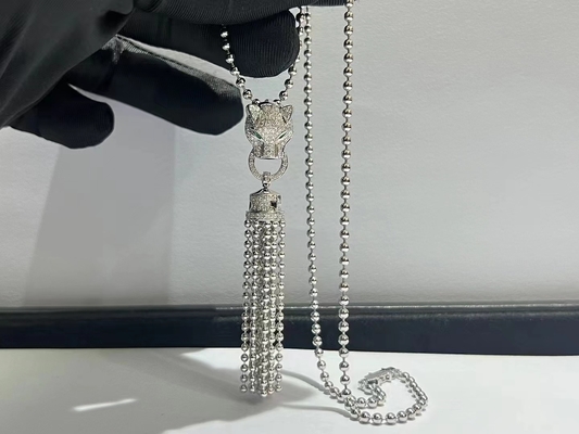 Smeraldi dell'oro bianco di Brand 18K & diamanti Panthère de Brand Necklace