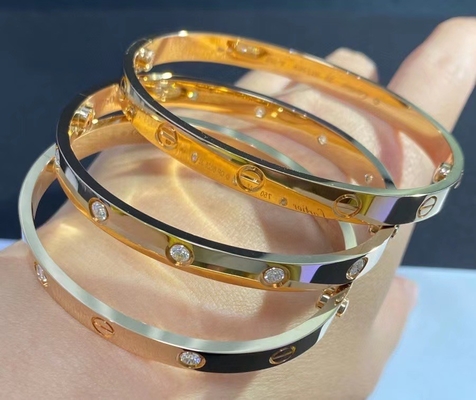 Gioielli d'oro 18k di migliore qualità Produttore di gioielli personalizzati HK Setting Bangle