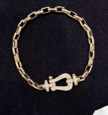 Gioielli personalizzabili in oro da 18 carati FORCE 10 BRACELET Modello L in oro giallo da 18 carati e diamanti.