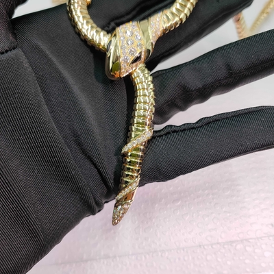 Serpenti 18 Kt Collare d'oro giallo Set con diamanti demi pavé e occhi neri di onice