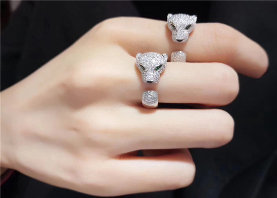 18 carati Oro bianco 137 diamanti Panthera De Brand Anello Desiderio Gioielli Cina