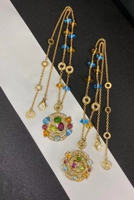 Collare in oro giallo da 18 carati geometrico da 16,7 pollici.