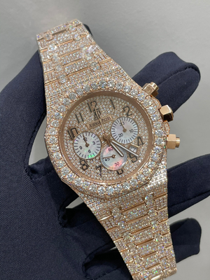 Strass ghiacciati orologi in quarzo diamante gioielli in acciaio inossidabile hip hop