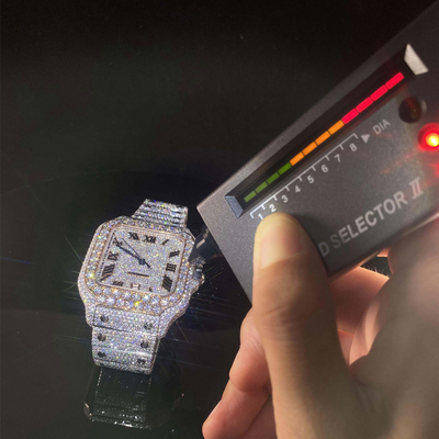 Ice Cube Gioielli Vvs Nero Moissanite Diamante Bust Down Orologio Uomini di lusso