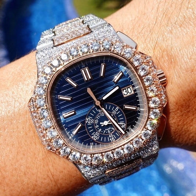 Lussureggiante Hip Hop Bling Bling orologi per uomini Moissanite diamante